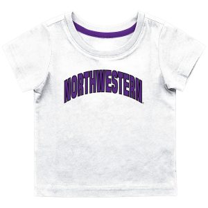 Northwestern University Wildcats Colosseum Infant Boys White S/S T-Shirt with Arched Northwestern Design