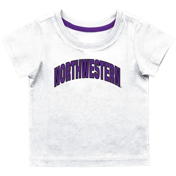 Northwestern University Wildcats Colosseum Infant Boys White S/S T-Shirt with Arched Northwestern Design
