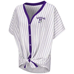 Northwestern University Wildcats Ladies Playground Striped S/S Tee
