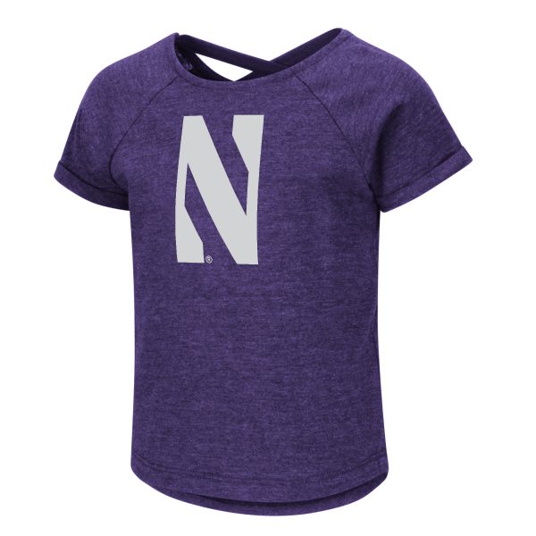 Northwestern University Wildcats Colosseum Toddler Girls Debba Crossback S/S T-Shirt