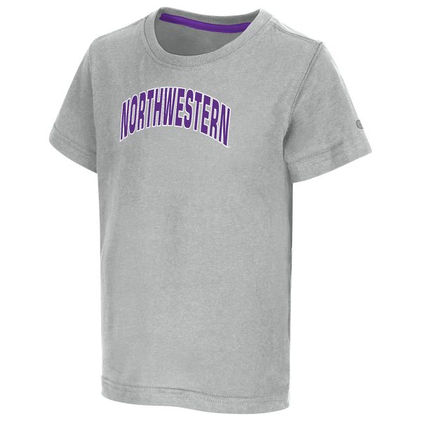 Northwestern University Wildcats Colosseum Toddler Gray S/S T-Shirt with Arched Northwestern Design