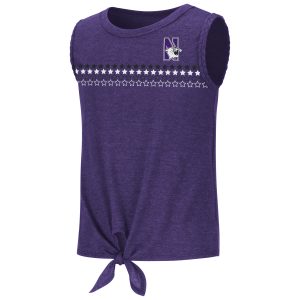 Northwestern University Wildcats Colosseum Girls Roxy Tie Front Tank
