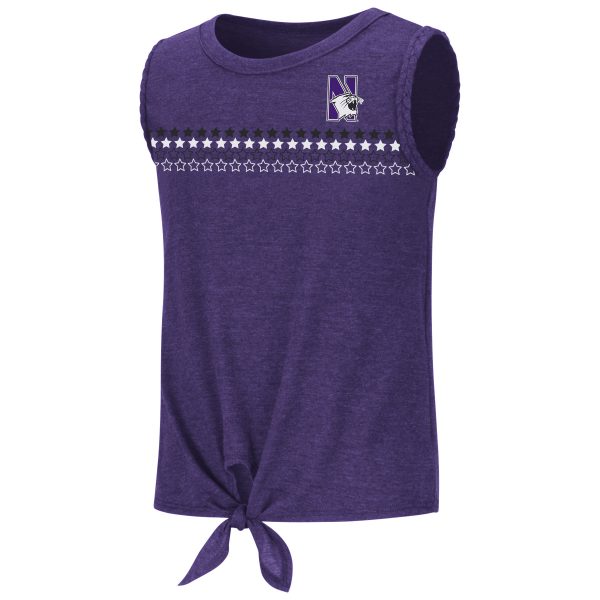 Northwestern University Wildcats Colosseum Girls Roxy Tie Front Tank