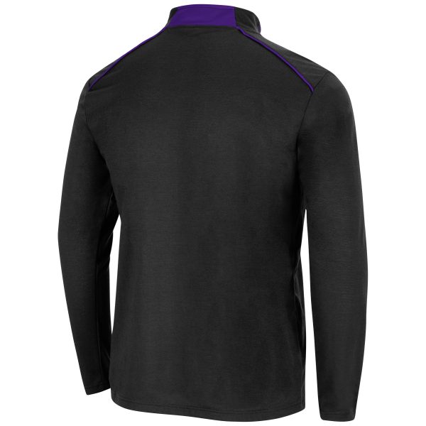 Northwestern University Wildcats Colosseum Men's Black Eastwood 1/4 Zip Backside