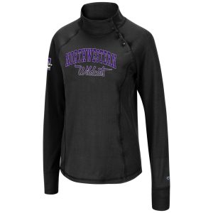 Northwestern University Wildcats Ladies Black Galentine 1/4 Snap Pullover 