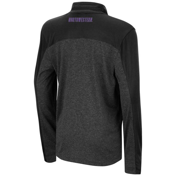 Northwestern University Wildcats Colosseum Youth Quary 1/4 Zip Windshirt with N-Cat Design