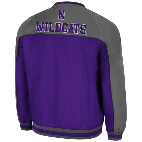 Northwestern University Wildcats Colosseum Men's Pause Function Windbreaker Backside