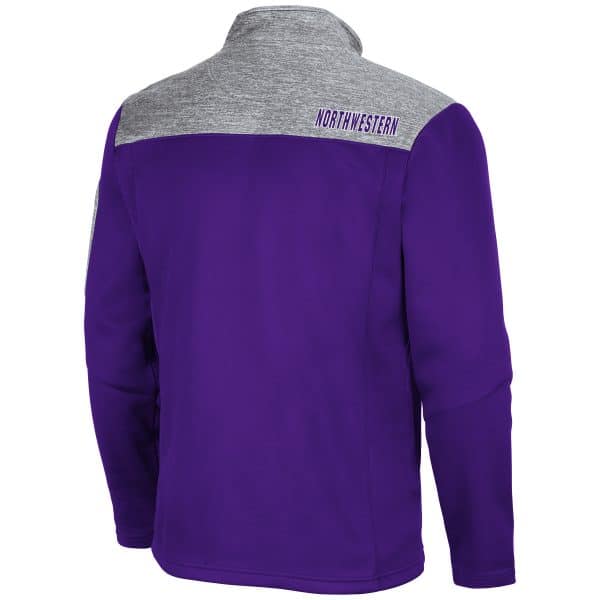 Northwestern University Wildcats Colosseum Men's Third Wheel Full Zip Jacket Backside