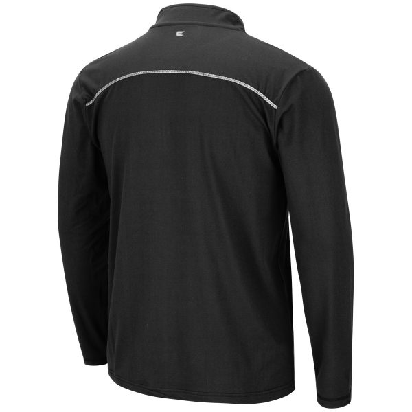 Northwestern University Wildcats Men's Colosseum Black JJ 1/4 Zip Windshirt with N-Cat Design -Back