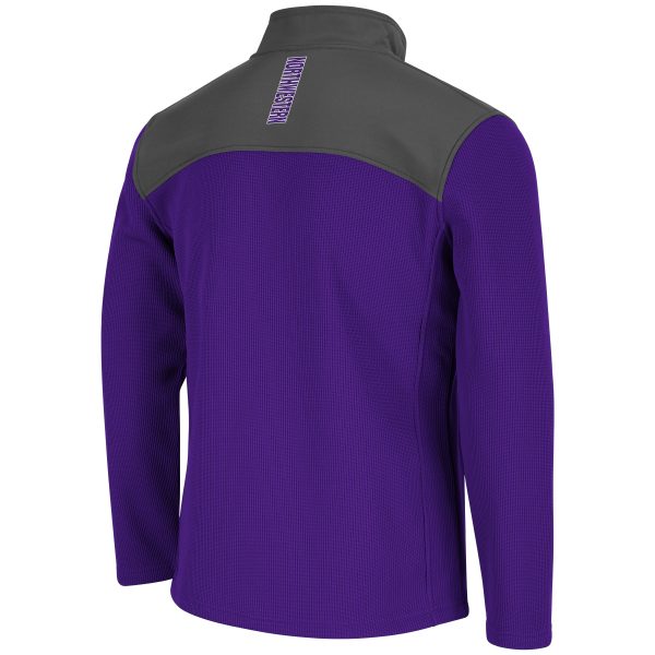 Northwestern University Wildcats Colosseum Men's Lemon Law 1/4 Zip Jacket Backside