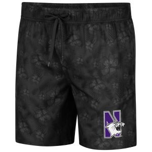 Northwestern University Wildcats Men's Colosseum Black Kavai Swim Short