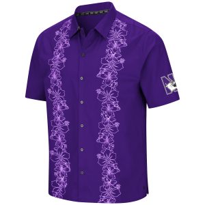 Northwestern University Wildcats Colosseum Purple Big Island Camp Shirt