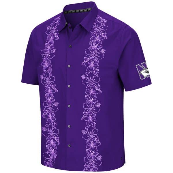 Northwestern University Wildcats Colosseum Purple Big Island Camp Shirt