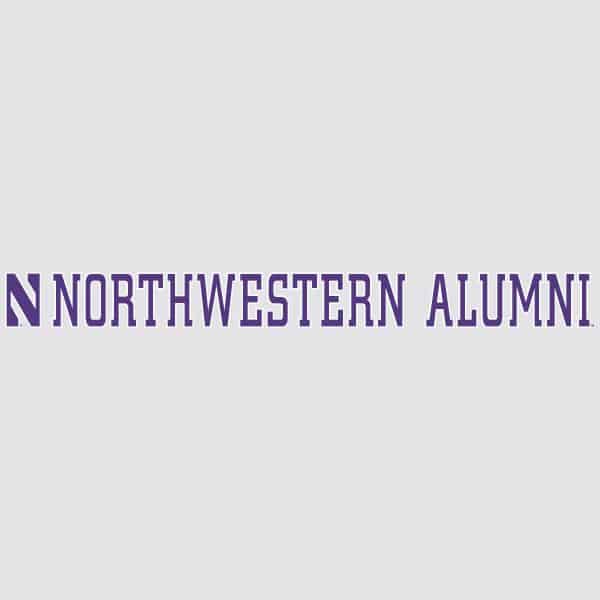 Northwestern University Wildcats Alumni Outside Application Long Decal with Stylized N Design