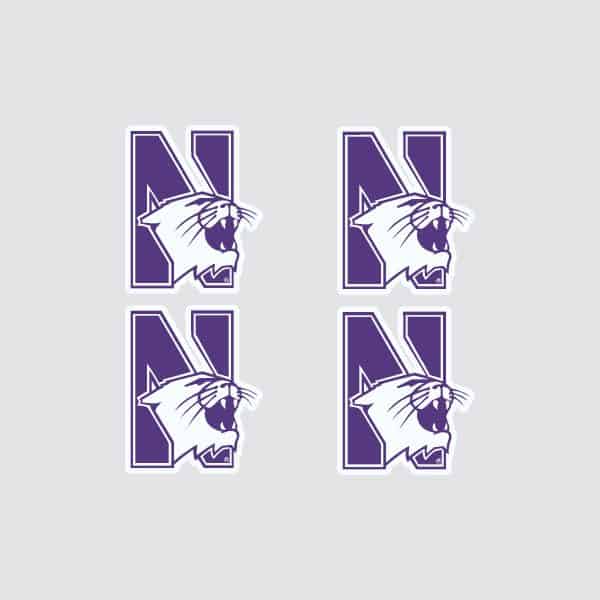 Northwestern University Wildcats Outside Application Decal Set of Four N-cat Designs-1