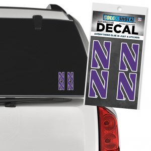 Northwestern University Wildcats Outside Application Decal Set of Four Stylized N Designs