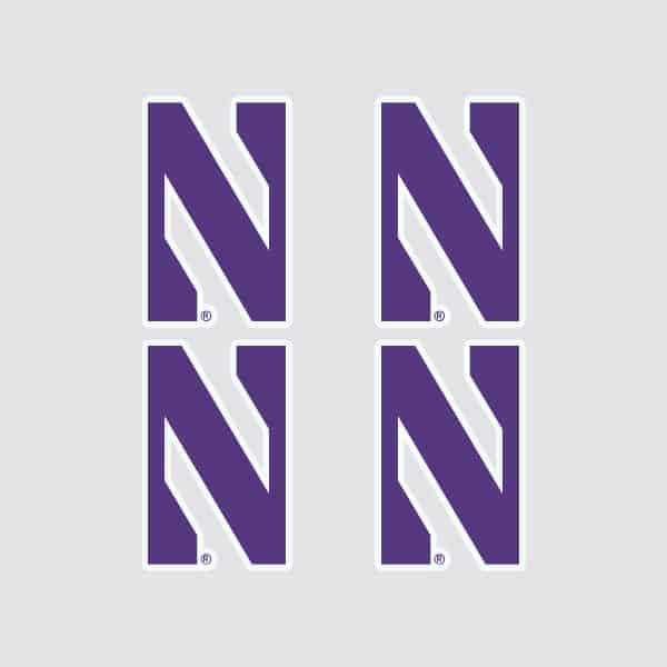 Northwestern University Wildcats Outside Application Decal Set of Four Stylized N Designs-2