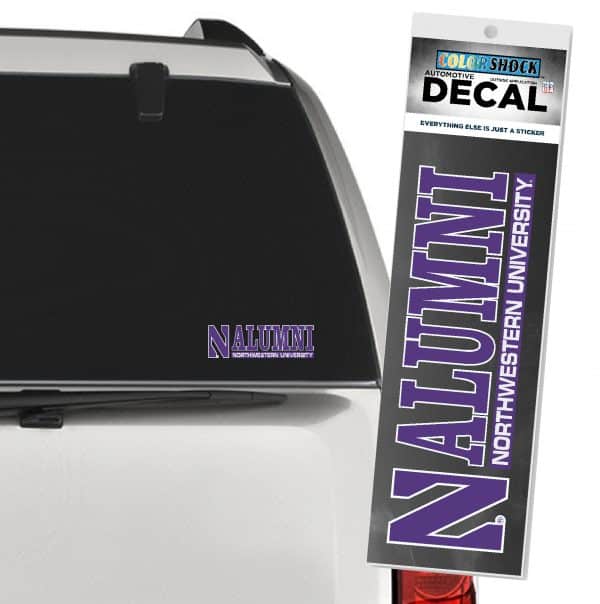 Northwestern University Wildcats Alumni Stylized N Bar Design Outside Application Decal