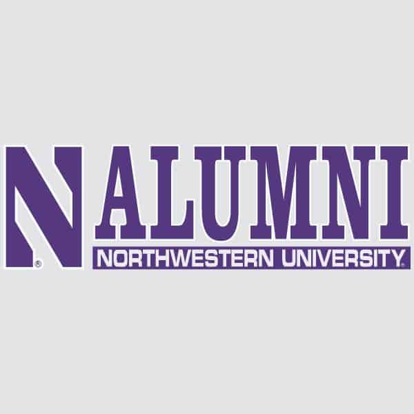 Northwestern University Wildcats Alumni Stylized N Bard Design Outside Application Decal -2