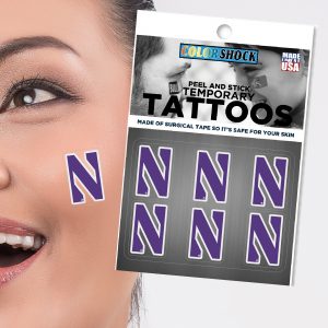 Northwestern University Wildcats Stylized N Design Body Cal Tattoos -2
