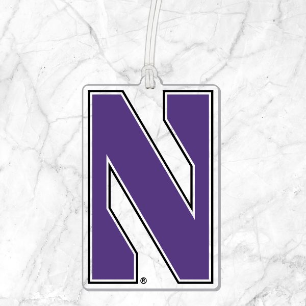 Northwestern University Wildcats Laser Cut Acrylic Luggage Tag with Stylized N Design -2