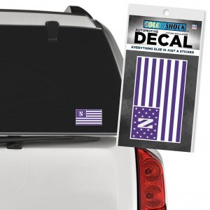 Northwestern University Wildcats Outside Application Decal with Purple US Flag & Stylized N Design