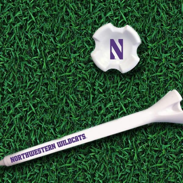 Northwestern University Wildcats Pack of Ten Golf Tees with Stylized N design-2