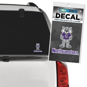 Northwestern University Wildcats Full Color Outside Application Decal with Willie the Wildcat Over Northwestern Design 3.5" High -2