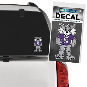 Northwestern University Wildcats Full Color Outside Application Decal with Willie the Wildcat Design 6" High-2
