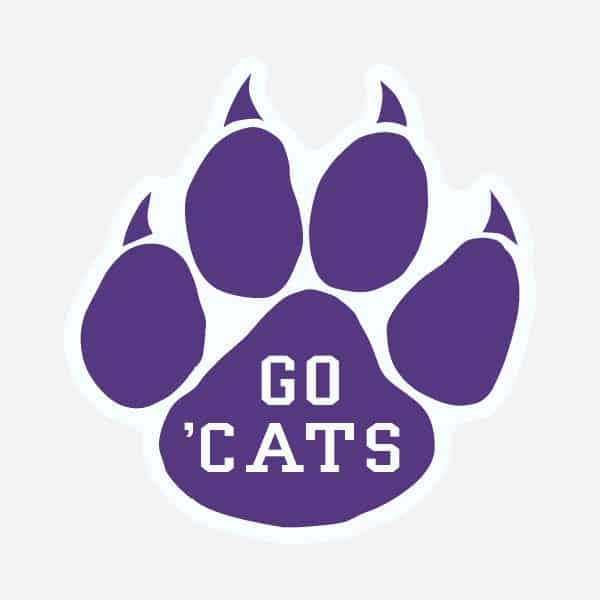 Northwestern University Wildcats 5.5" Paw Design Go 'Cats Magnet -2