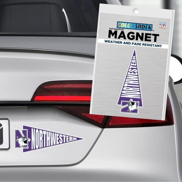 Northwestern University Wildcats Flexible Multi-Color Magnet with Pennant Design 4"X10"-2