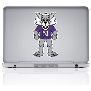 Northwestern University Wildcats Full Color Removable & Reusable Decal with Willie the Wildcat Design 7.5" High-2