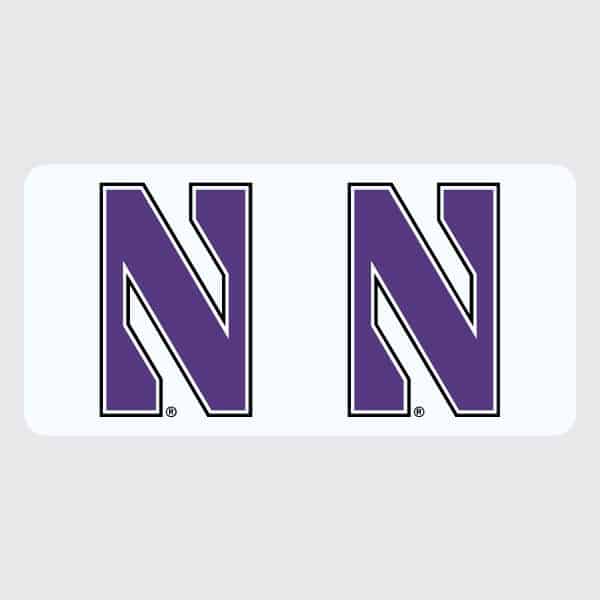 Northwestern University Wildcats Full Color Mini Removable Decal Set of Two with Stylized N design 2" High