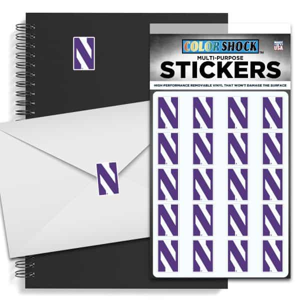 Northwestern University Wildcats Sticker Sheet 1.25" Stylized N Design Set of 20 -2
