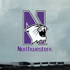Northwestern University Wildcats Static Cling Inside Application Decal with N-Cat over Northwestern Design -2
