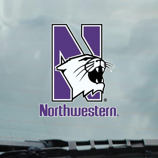 Northwestern University Wildcats Static Cling Inside Application Decal with N-Cat over Northwestern Design -2