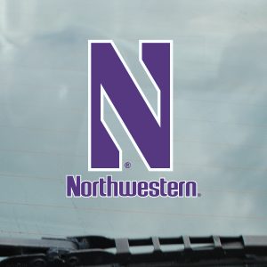 Northwestern University Wildcats Static Cling Inside Application Decal with Stylized N over Northwestern Design-2