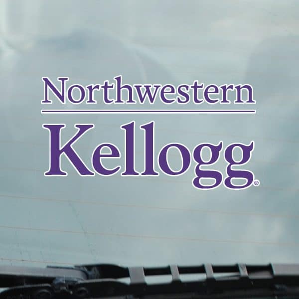 Northwestern University Wildcats Static Cling Inside Application Decal with Kellogg Design -2