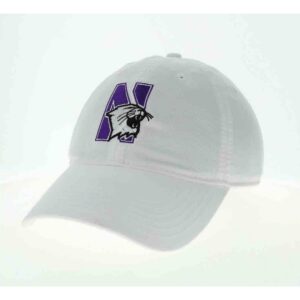 Northwestern University Wildcats Legacy Unconstructed Adjustable White Hat with N-Cat Design II