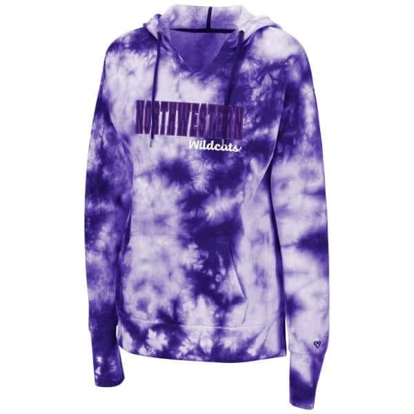 Northwestern University Wildcats Colosseum Ladies Purple Tie Dye Hoodie