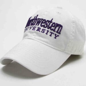 Northwestern University Wildcats Legacy Unconstructed Adjustable White Hat with Straight Northwestern University Design