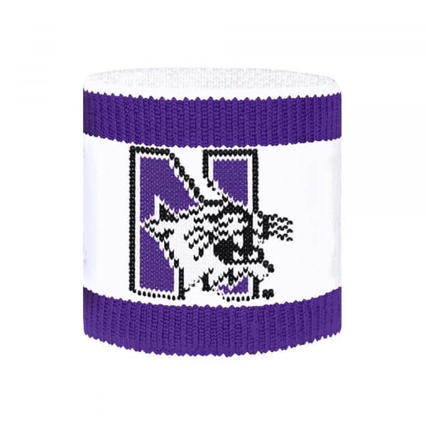 Northwestern University Wildcats Two Tone Athletic Knit Sweatband / Wristband