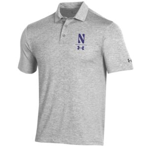 Northwestern University Wildcats Men’s Under Armour Playoff Heather Polo in Mod Grey
