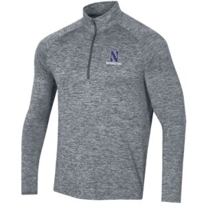 Northwestern University Wildcats Men’s Under Armour Mod Grey Tech Twist 1/4 Zip with Stylized N Design