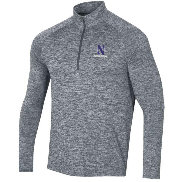 Northwestern University Wildcats Men’s Under Armour Mod Grey Tech Twist 1/4 Zip with Stylized N Design