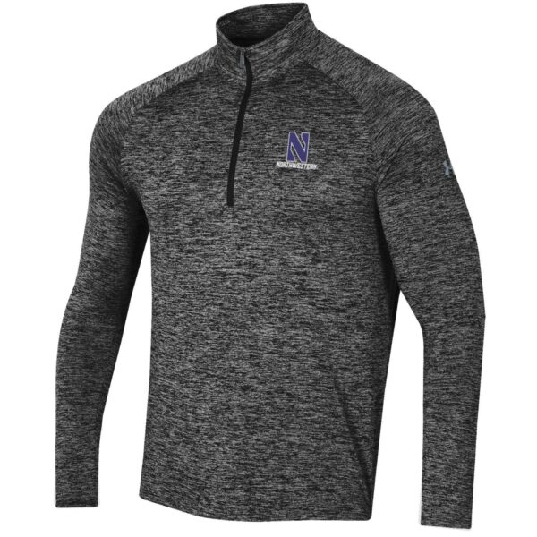 Northwestern University Wildcats Men’s Under Armour Black Tech Twist 1/4 Zip with Stylized N Design