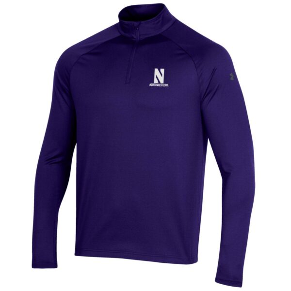 Northwestern University Wildcats Men’s Under Armour Performance 2.0 1/4 Zip with Stylized N Design in Purple Color