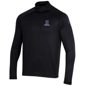 Northwestern University Wildcats Men’s Under Armour Performance 2.0 1/4 Zip with Stylized N Design in Black Color