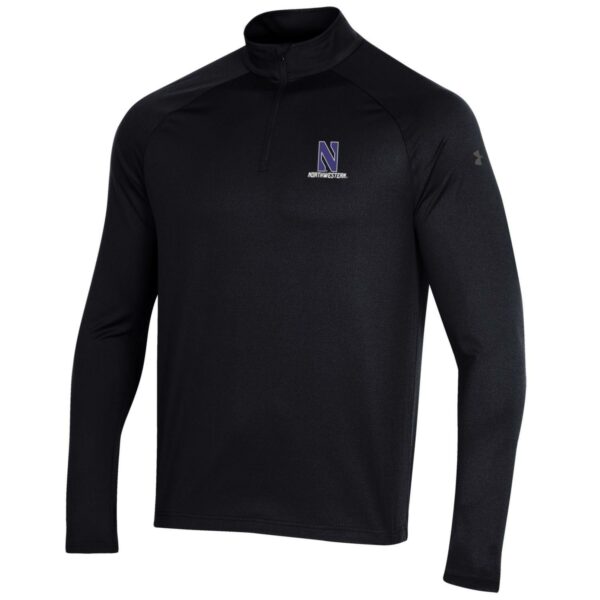 Northwestern University Wildcats Men’s Under Armour Performance 2.0 1/4 Zip with Stylized N Design in Black Color
