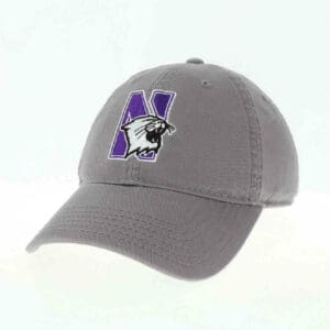 Northwestern University Wildcats Legacy Unconstructed Adjustable Grey Hat with N-Cat Design II